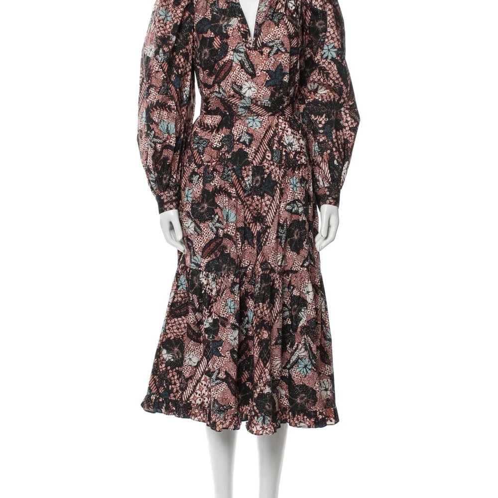 Ulla Johnson Black Floral Long Sleeve Dress